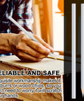 Person using 48 Pack Silver Welding Pencils For Metal And Woodworking Durable Wooden Marking Pencils With Strong Lead Safe Construction Tool For Builders Trades Pros Teachers Students Shop Or Office on wood surface