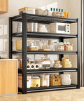 Heavy Duty 5 Tier Metal Garage Shelving Unit With 3200 Lbs Capacity Monster Storage Space Adjustable Industrial Storage Shelves For Garage Basement Pantry Warehouse 36W X 16D X 72H holding kitchen items