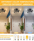 Industrial Four Light Semi Flush Mount Ceiling Light Fixture Matte Black Rustic Sputnik Chandelier for cozy ambiance with different bulb temperatures.