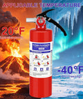 Multipurpose 2.5 Lb ABC Dry Chemical Fire Extinguisher Rated 1A 10B C with temperature guidelines at 120°F and -40°F.