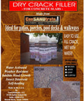 Top Rated Stained Concrete Crack Filler For Driveway Patio Pool Deck Walkway Restoration Water Activated Heavy Duty Patch Mix In Mocha Brown Shade displayed in product packaging and before-after images.