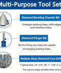 Heavy Duty Diamond Hole Saw Kit Cuts Smooth As Silk For Tile Ceramic Porcelain Stone 13 Piece Core Drill Bit Set with multiple diamond bits.
