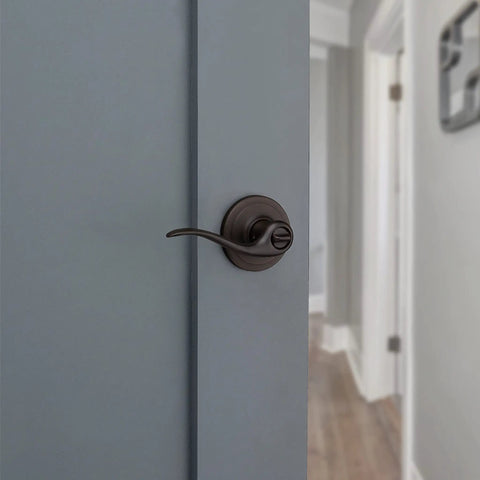 Interior Privacy Door Handle With Lock And Reversible Lever For Bedroom Or Bathroom Venetian Bronze Keyless Turn Lock