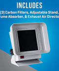 Compact Benchtop Fume Absorber With Adjustable Stand 115VAC Solder Fume Extractor For Tiny Workspaces Includes Three Filters