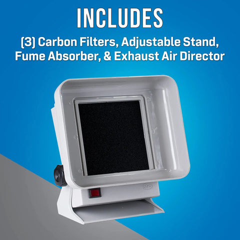 Compact Benchtop Fume Absorber With Adjustable Stand 115VAC Solder Fume Extractor For Tiny Workspaces Includes Three Filters