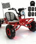 Electric Go Kart For Adults And Kids Off Road Beast With 48V 2000W Brushless Motor and accessories on display