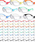 64 Pairs Clear Safety Glasses Set With Anti Fog Lenses, Scratch Resistant, assorted colors, impact resistant eye gear