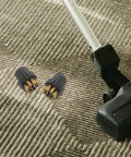 Heavy Duty Steam Cleaner Brush Set With Six Swap Out Heads Built Tough For Daily Floor Work Easy Click Fit Handles on carpet.