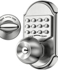 Stainless Steel 304 Keyless Deadbolt Lock With Mechanical Keypad And Key Backup Double Security Passcode Or Keys No Battery