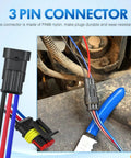 3 Pin Waterproof Electrical Wire Connectors Kit For Automotive Cars Trucks Motorcycles And Marine Boats Quick Disconnect Plug Sockets installed example