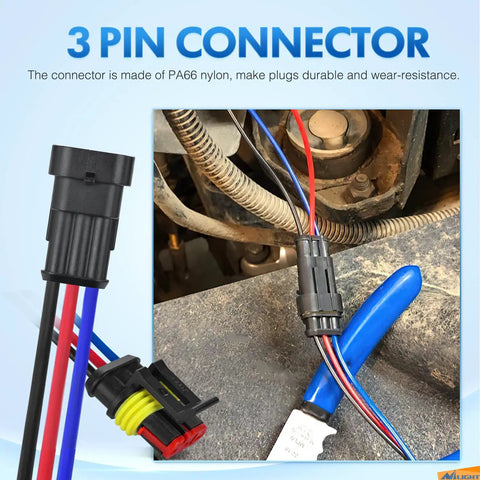 3 Pin Waterproof Electrical Wire Connectors Kit For Automotive Cars Trucks Motorcycles And Marine Boats Quick Disconnect Plug Sockets installed example