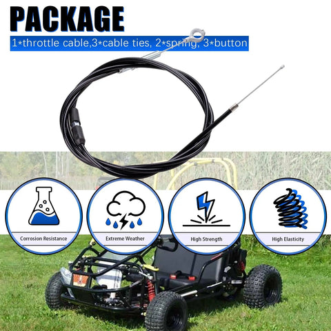 75 Inch Go Kart Throttle Cable Kit For Predator 212cc 196cc GX200 GX160 6 5hp Engine Replaces 8252 1390 Heavy Duty