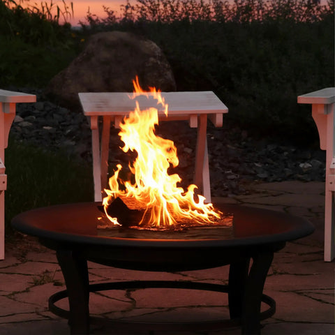 Round 23 Inch Wood Burning Fire Pit Insert For Outdoor Use Replacement Bowl For DIY Ring Or Existing Stand Portable Lightweight Fire Bowl For Patio Backyard Campfire