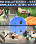 Multifunctional use of Handheld Cordless Car Vacuum 17,000 Pa Suction, 3 In 1 Mini Air Duster Blower with various attachment settings.