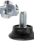 Close-up of Set Of 4 M8 Adjustable Furniture Jack Feet For Screws And 4 M8 X 11 Claw Nuts For Wood Plastic And Steel Woodworking Leveling