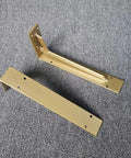 Silver 40cm Super Sturdy Triangle Wall Brackets Real Workhorse Iron Supports For Diy Shelves Heavy Duty Tripod Bracket showing gold finish.