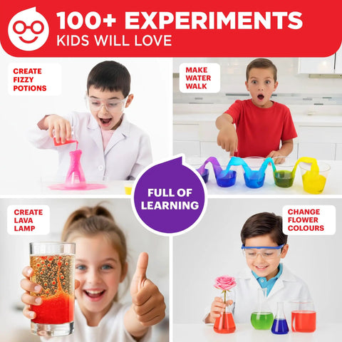 Hands On Science Kit For Kids Aged 4 To 8 With 100 Plus Experiments, STEM Educational Toy For Learning At Home, kids doing experiments