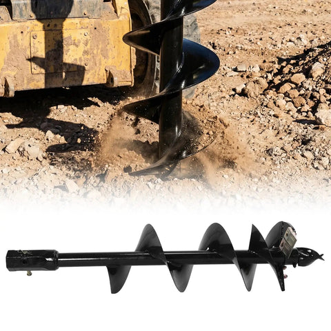 12 Inch Diameter 52 Inch Spiral Excavator Auger Built Tough Steel With 2 Inch Hex Connection Workhorse Post Hole Digger in use
