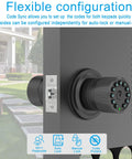 Two Sided Keypad Door Knob With Dual Cylinders And Key Alike No Hassle Keyless Entry Smart Lock close-up on outdoor gate