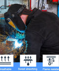2 Pack Flame Resistant Welding Caps For Men And Women, Reversible Cotton Soft Short Crown Welders Hats With Elastic, Black And Red