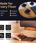 Non Slip Furniture Pads For Hardwood Floors 4x4 Inch Square Rubber Caster Cups shown on various floor types