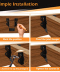 24 Pcs 2x4 Joist Hangers Set Q235B Steel Black Powder Coated Face Mount Hurricane Ties installation process illustration