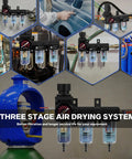 One Quarter Inch NPT Air Drying System With Pro Grade Inline Filter Regulator For Spray Guns And Pneumatic Tools