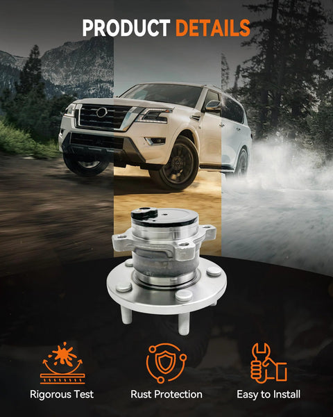 2 Pack Rear Wheel Bearing Hub Assembly 512347 For Mazda 3 2004 To 2013 And Mazda 5 2006 To 2010 2012 To 2017 5 Lug With ABS