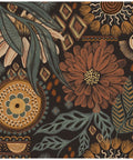 Peel And Stick Floral Boho Wallpaper Removable Mural Renter Friendly Brown Peach Puff Green Retro Wall Decor with floral design
