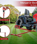 Heavy Duty Lawn Mower Lift Jack For Riding Mowers Zero Turn Mowers And Garden Tractors Telescopic Maintenance Jack in use