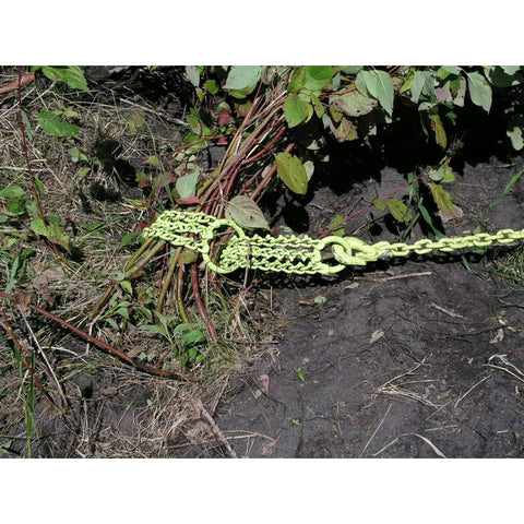 Heavy Duty Triple Chain Shrub And Clump Remover Tool With Four Foot Pulling System securing shrub roots