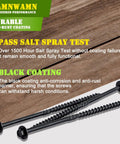 Heavy Duty Wood Screws Pack Of 50 Size 14 By 6 Inches With Hex Head And Hex Socket Black Alloy Steel Timber Log Landscaping Screws Rust Resistant For Outdoor Decking Fencing And Structural Wood Projects laying on wood