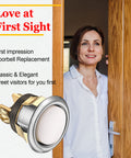 Two Pack Lighted Doorbell Button Replacement For Easy No Fuss Wired Setup Classic Round Rim Button With Lighted Center