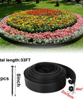 Pro Grade Landscape Edging Kit 33 Foot Long By 4 Inch High Flexible Plastic No Dig Border with 30 Spikes around flower bed