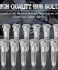 12 Pack M14x1.5 Wheel Lug Stud Replacement For GM Trucks And SUVs Front Or Rear Chrome Steel Beefy Heavy Duty Fits Silverado