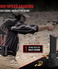 Shooter using 9mm Speed Loader For Quick Magazine Reloads Pain Free Handling Smooth Feeding No Jamming Compatible With 9mm And 40 S W Compact Design