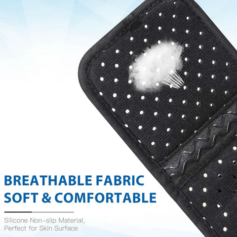 Foot Drop Ankle Brace Orthosis With Cushioned Adjustable Wrap Compression material detail showing breathable fabric and texture.