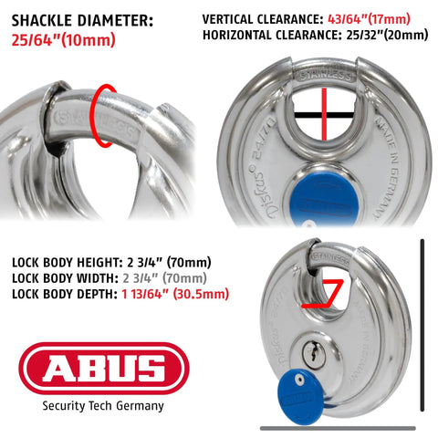Diskus Storage Padlock Seventy Millimeter Wide With Two Keys For Outdoor And Marine Use Keyed Alike 0113 Security Dimensions