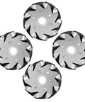 Four 100mm steel Mecanum wheels with nine rubber rollers for omnidirectional RC robot car