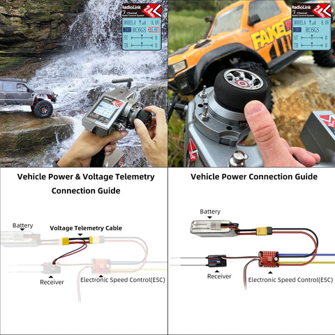 R7FG 7 Channel RC Gyro Receiver With Long Range FHSS Telemetry vehicle power and voltage connection guide for RC cars