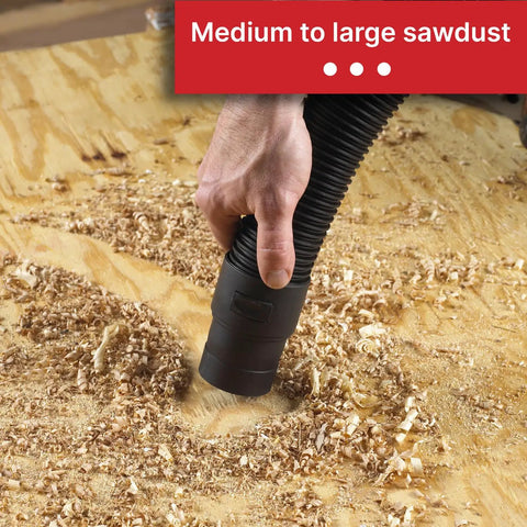 Hose vacuuming medium to large sawdust, ideal for quick cleanup; Disposable Filter Bags For Dry Pick Up Only Fits 10 To 14 Gallon Vacuums Three Pack