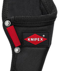 Multi Purpose Tool Belt Pouch With Belt Loop And Pen Compartment, Durable Polyester Carry Case For Angled Electricians Shears 95 05 20, Empty, Designed For Hardworking Tradesmen On The Job, showing black pouch with red trim