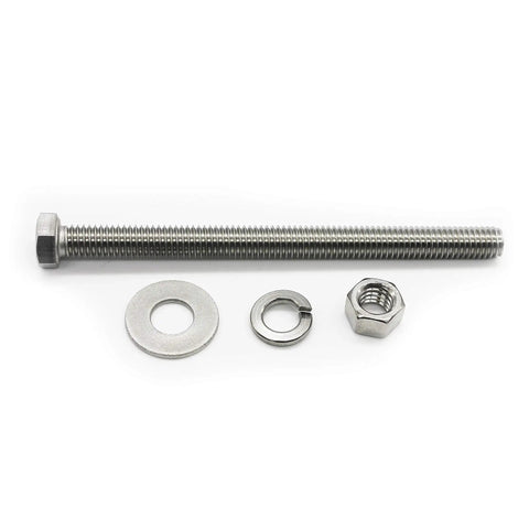 Four-Set 3/8-16 X 4 Stainless Steel Hex Head Bolts With Nuts, Flat And Lock Washers, 18-8 304 Stainless, Fully Threaded, Heavy Duty Fastener Kit