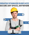Installing Heavy Duty Stainless Steel Surface Mount Slide Latch With Keeper for ADA Compliant Bathroom Stall Doors.
