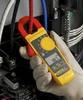 True RMS Clamp Meter for Electricians and DIY Pros With 400A AC Current in use within an electrical panel