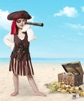 Pirate Themed Telescope And Compass Prop Set With Eye Patch For Themed Parties Stage Plays And Cosplay Vintage Treasure Sundial Accessory For Ship Captain Decor Durable Plastic Props For All Ages child pirate costume with telescope and treasure chest