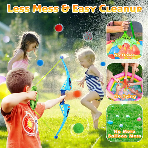 Kids enjoy 25 Pack Reusable Water Balloons With Bow And Arrow Set For Kids Ages 3 To 12 Epic Pool Beach Water Fight Toys For Boys