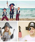 Pirate Themed Telescope And Compass Prop Set With Eye Patch For Themed Parties Stage Plays And Cosplay Vintage Treasure Sundial Accessory For Ship Captain Decor Durable Plastic Props For All Ages, kids pirate costume props