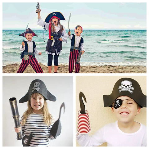 Pirate Themed Telescope And Compass Prop Set With Eye Patch For Themed Parties Stage Plays And Cosplay Vintage Treasure Sundial Accessory For Ship Captain Decor Durable Plastic Props For All Ages, kids pirate costume props