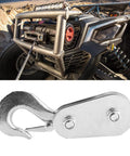 UTV Plow Pulley Kit With Winch Pulley And Hook For Plow 2 Ton Snatch Block Wire Rope Lifting Pulley With Hook For UTV ATV Quad Bike Motocross Snow Plow Accessory, metal pulley with hook on UTV winch